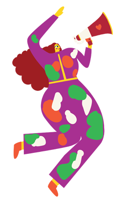 WOMAN MEGAPHONE